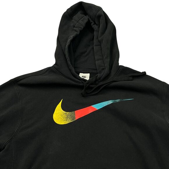 Nike Hoodie Mens Size Small Black Center Swoosh Performance Athleisure - Picture 2 of 9